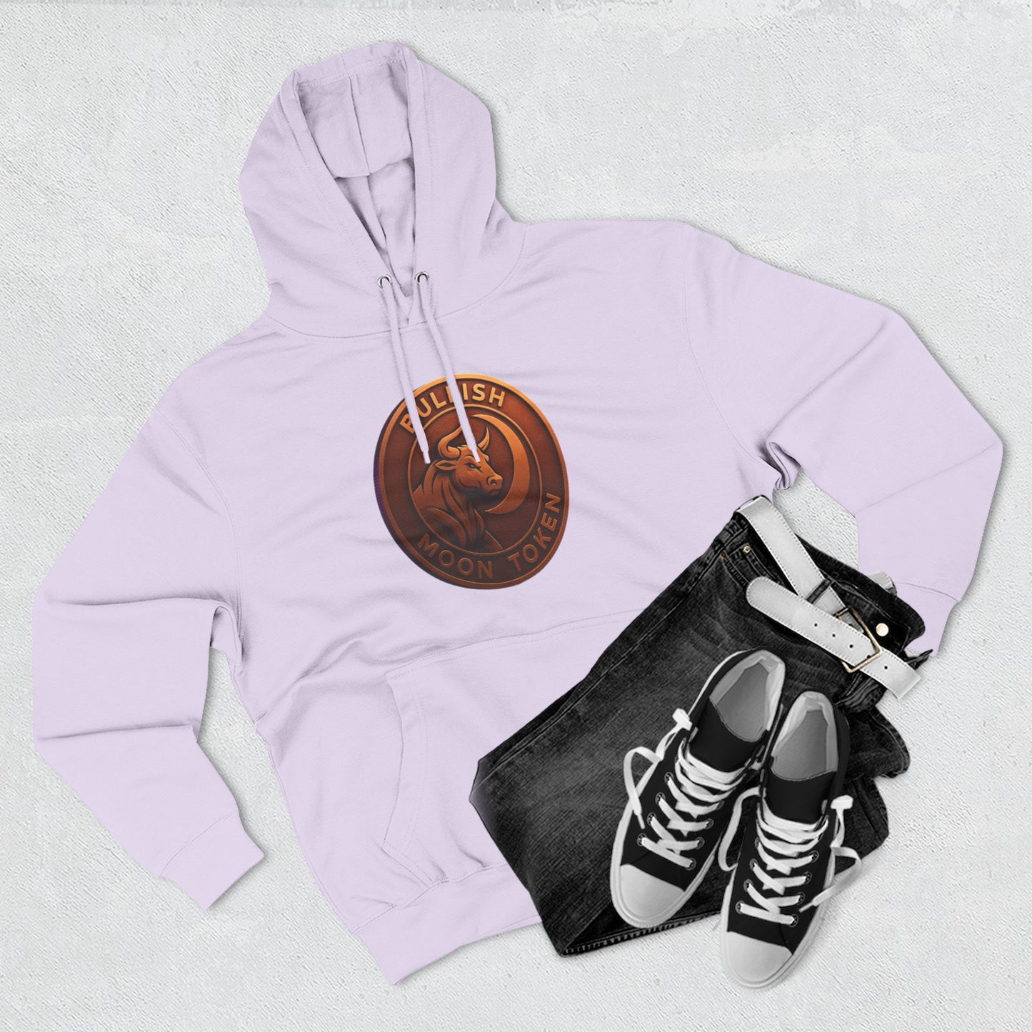 Bullish Moon Token Three-Panel Fleece Hoodie