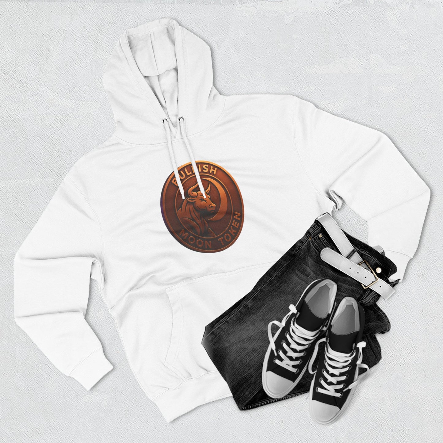 Bullish Moon Token Three-Panel Fleece Hoodie