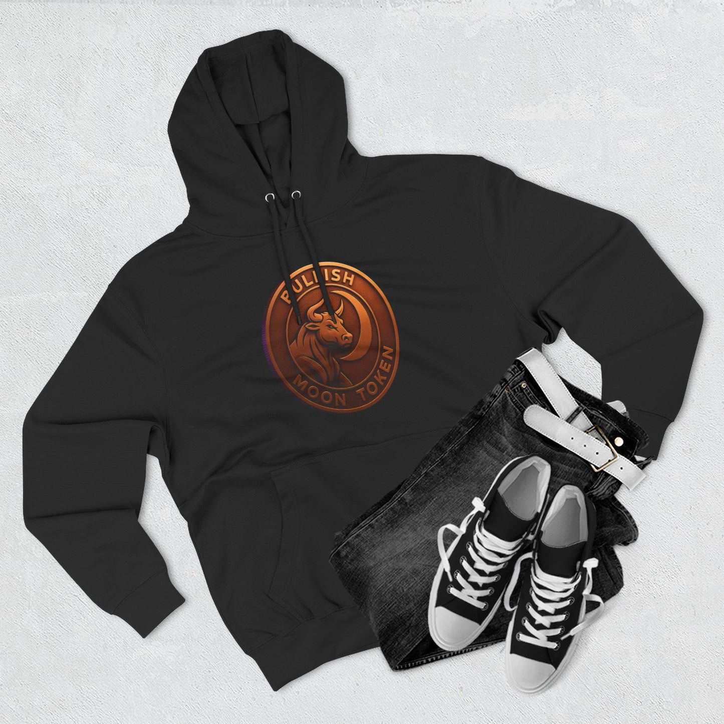 Bullish Moon Token Three-Panel Fleece Hoodie