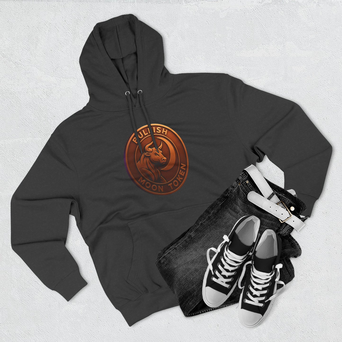 Bullish Moon Token Three-Panel Fleece Hoodie
