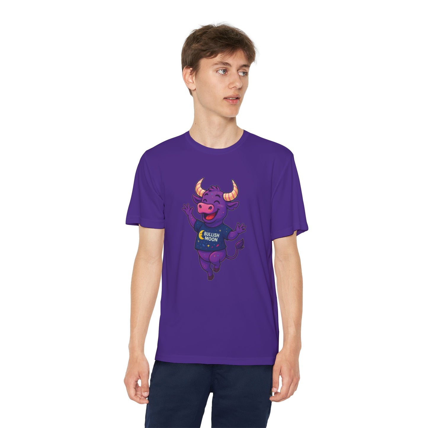 Youth T-Shirt-Bullish Moon Felipe Wicking Tee for kids