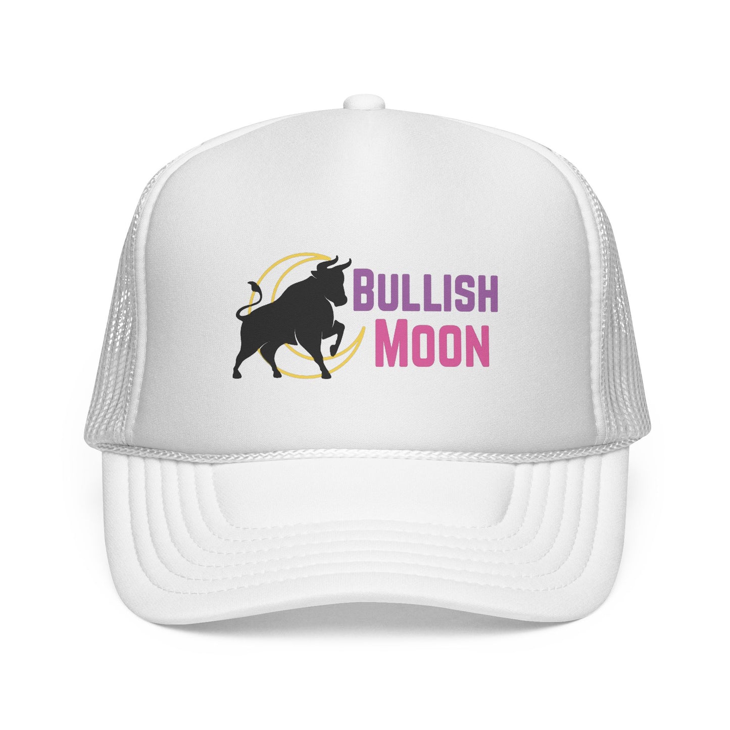 Bullish Moon Trucker Hat — Retro Bull Logo Cap