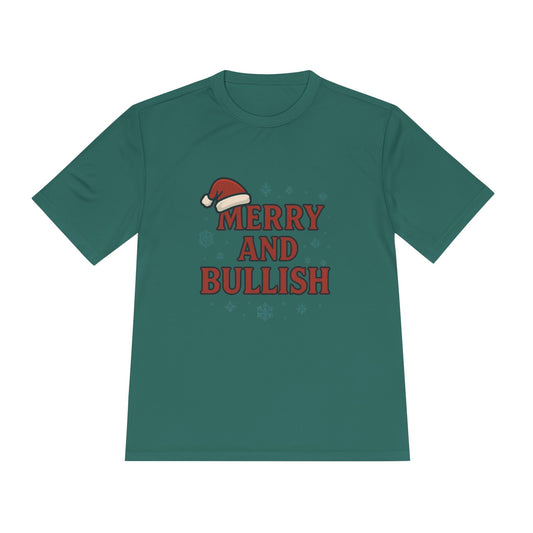 Merry and Bullish Holiday Tee — Christmas Crypto Investor Shirt