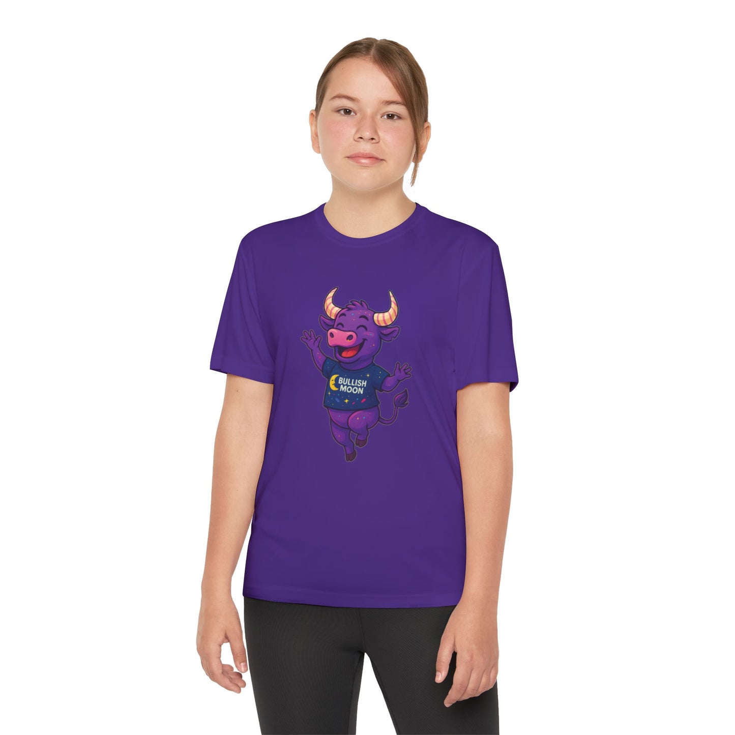 Youth T-Shirt-Bullish Moon Felipe Wicking Tee for kids