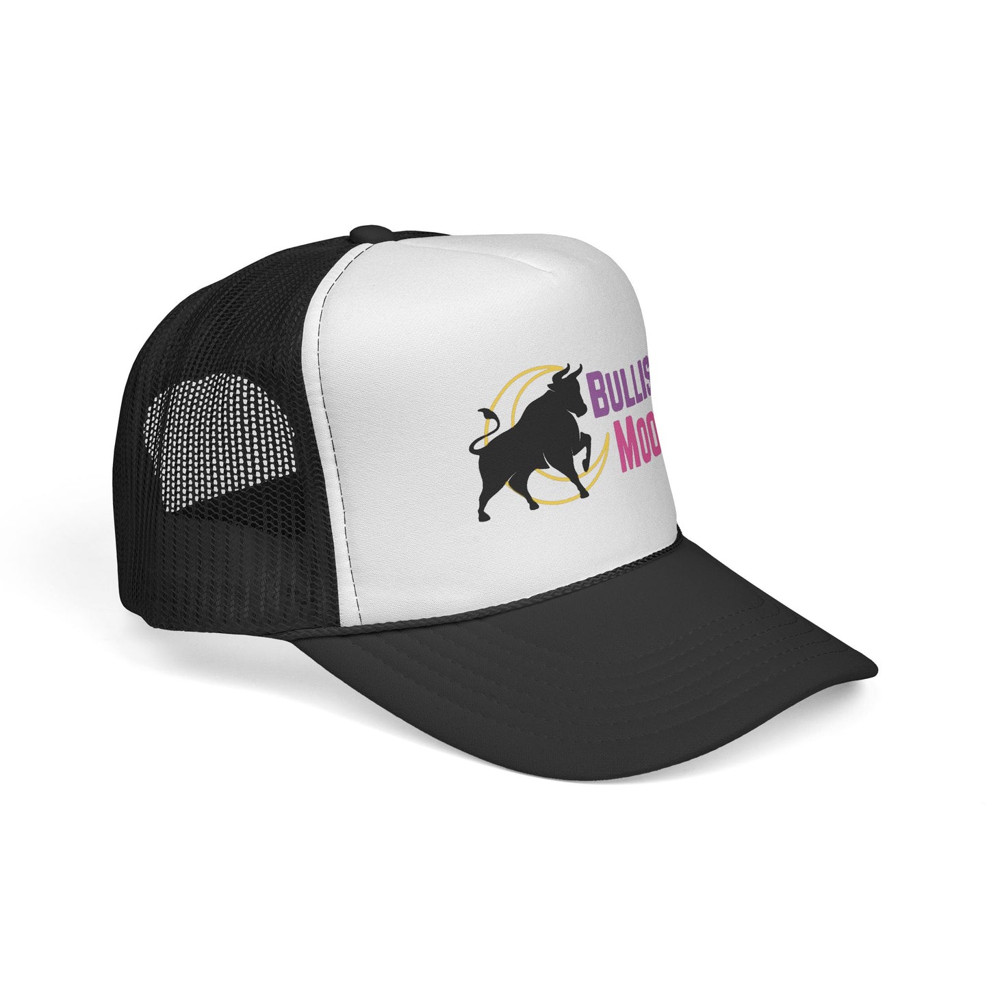 Bullish Moon Trucker Hat — Retro Bull Logo Cap