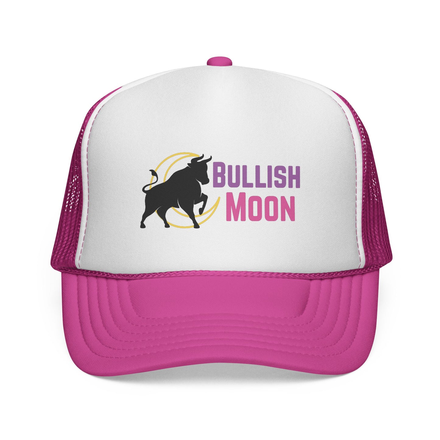 Bullish Moon Trucker Hat — Retro Bull Logo Cap