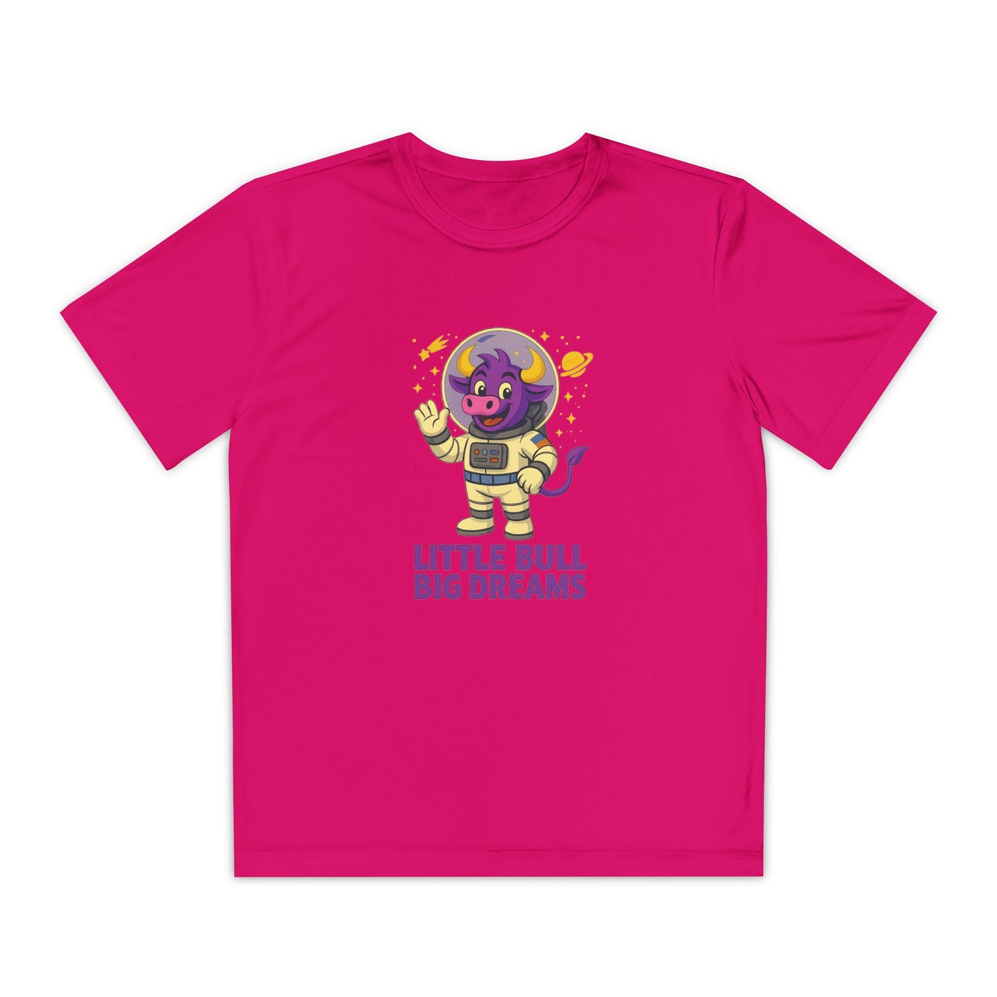 Youth T-Shirt — Little Bull Big Dreams Wicking Tee for kids