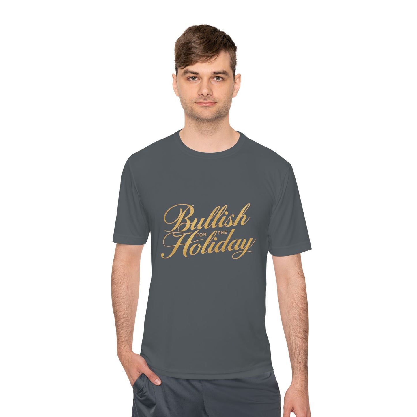 Bullish for the Holiday Tee - Gold Script Holiday Graphic Shirt