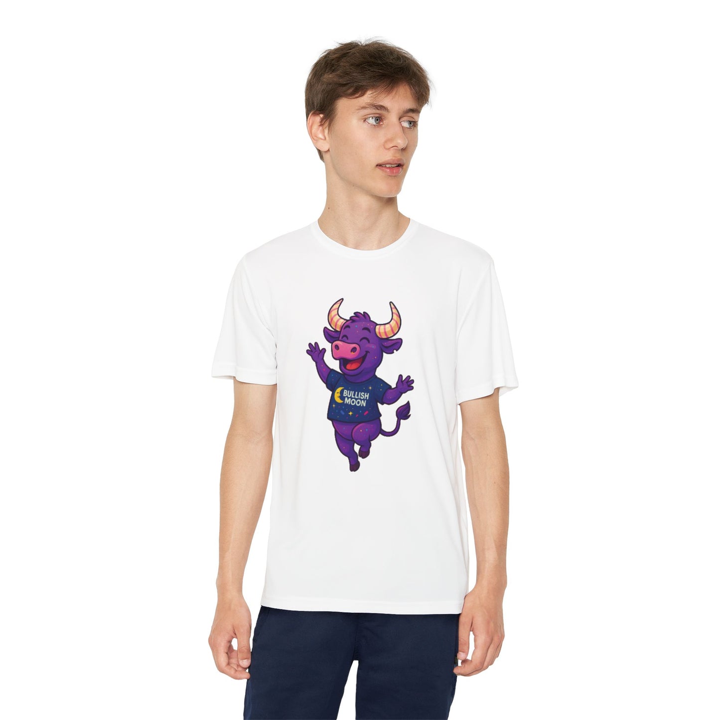 Youth T-Shirt-Bullish Moon Felipe Wicking Tee for kids