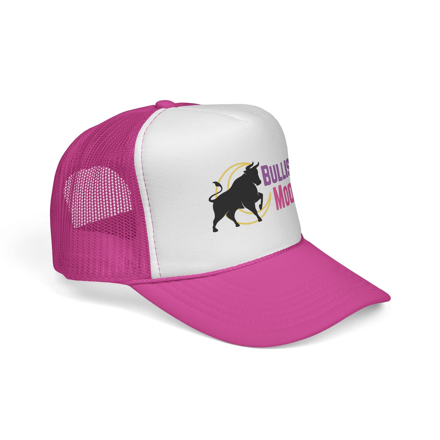 Bullish Moon Trucker Hat — Retro Bull Logo Cap