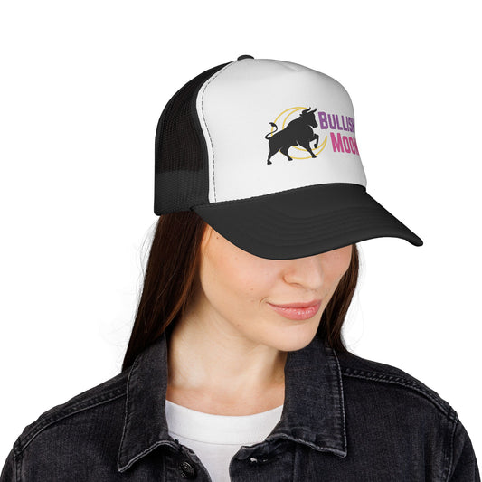 Bullish Moon Trucker Hat — Retro Bull Logo Cap