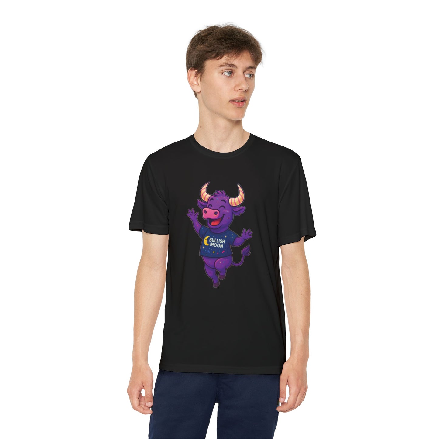 Youth T-Shirt-Bullish Moon Felipe Wicking Tee for kids
