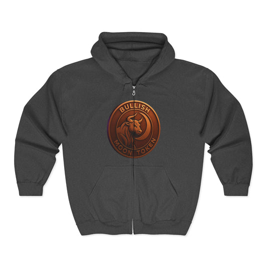 Bullish Moon Token Hooded Sweatshirt, Crypto Gear, Unisex Hoodie