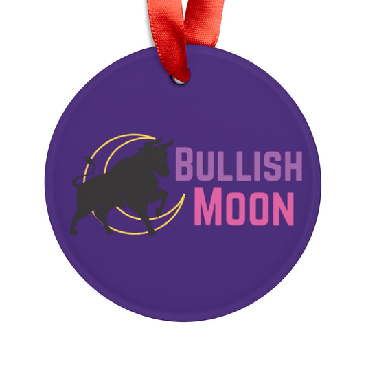 Bullish Moon Logo Acrylic Ornament with Ribbon