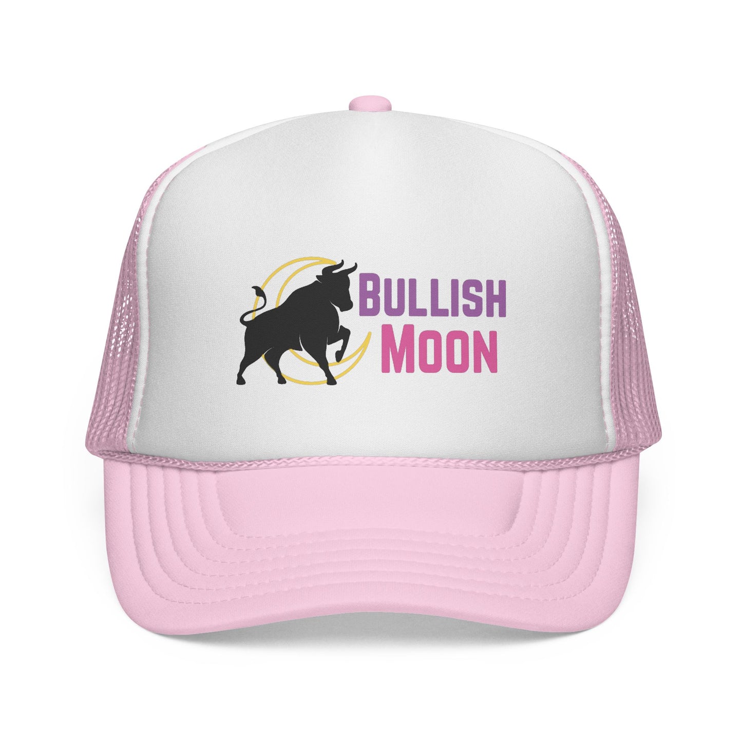 Bullish Moon Trucker Hat — Retro Bull Logo Cap