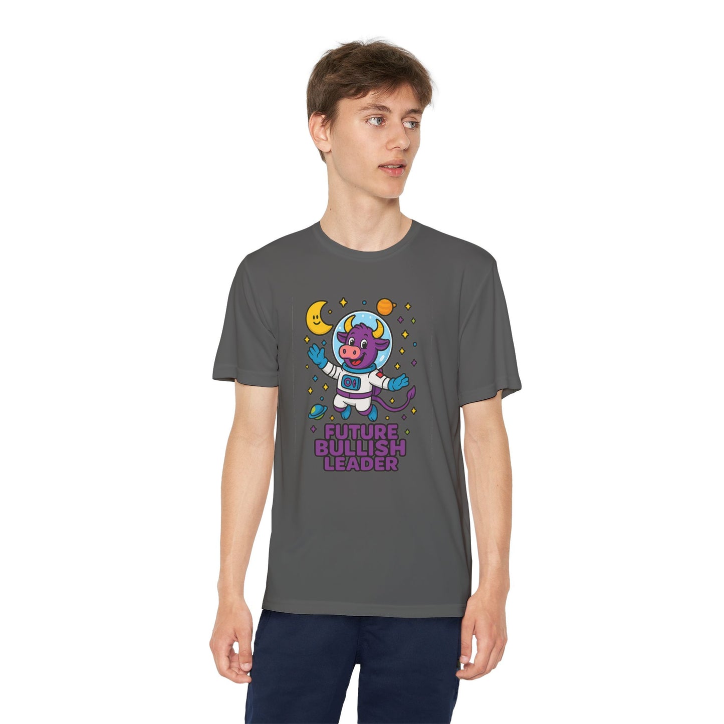 Youth T-shirt — Future Bullish Leader Wicking Tee for kids