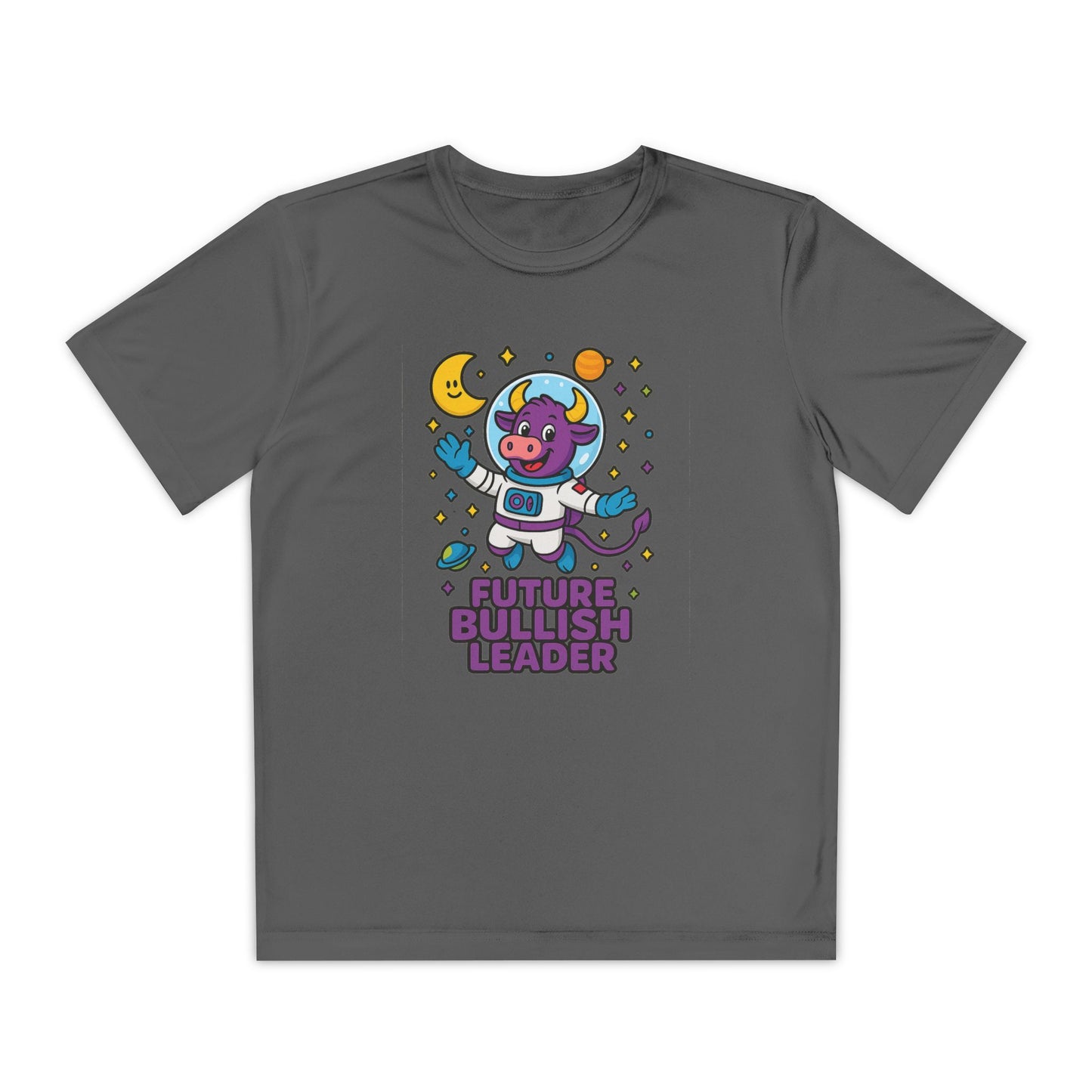 Youth T-shirt — Future Bullish Leader Wicking Tee for kids