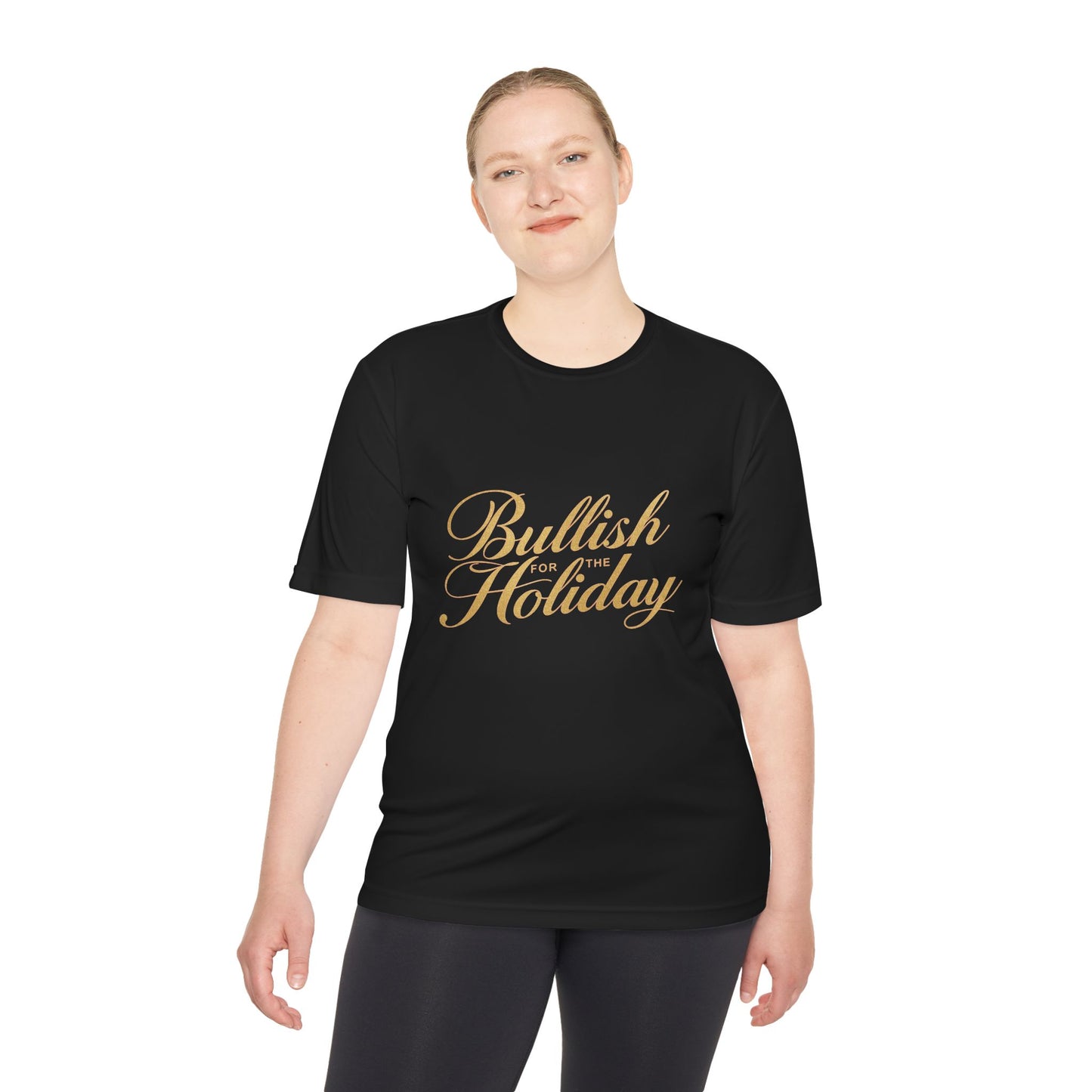 Bullish for the Holiday Tee - Gold Script Holiday Graphic Shirt