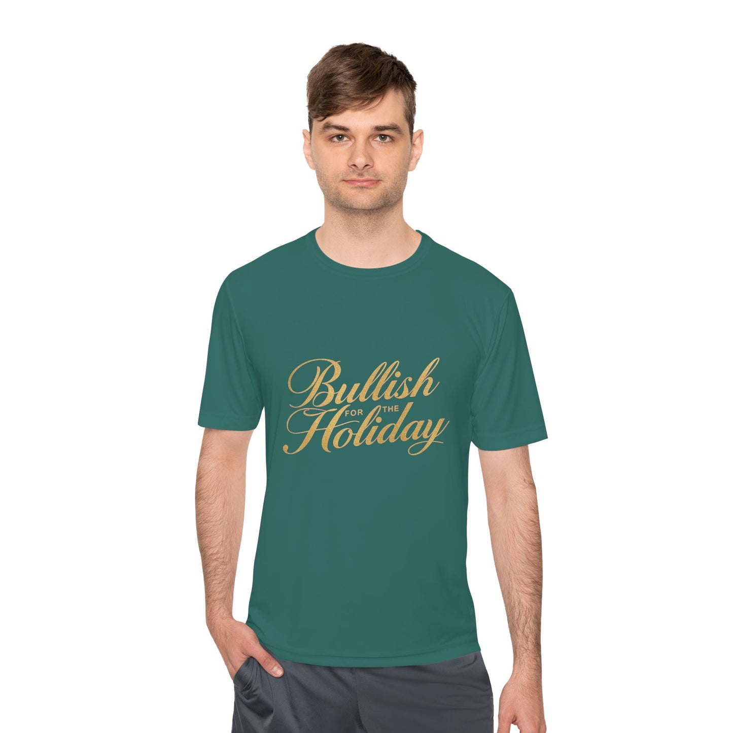 Bullish for the Holiday Tee - Gold Script Holiday Graphic Shirt
