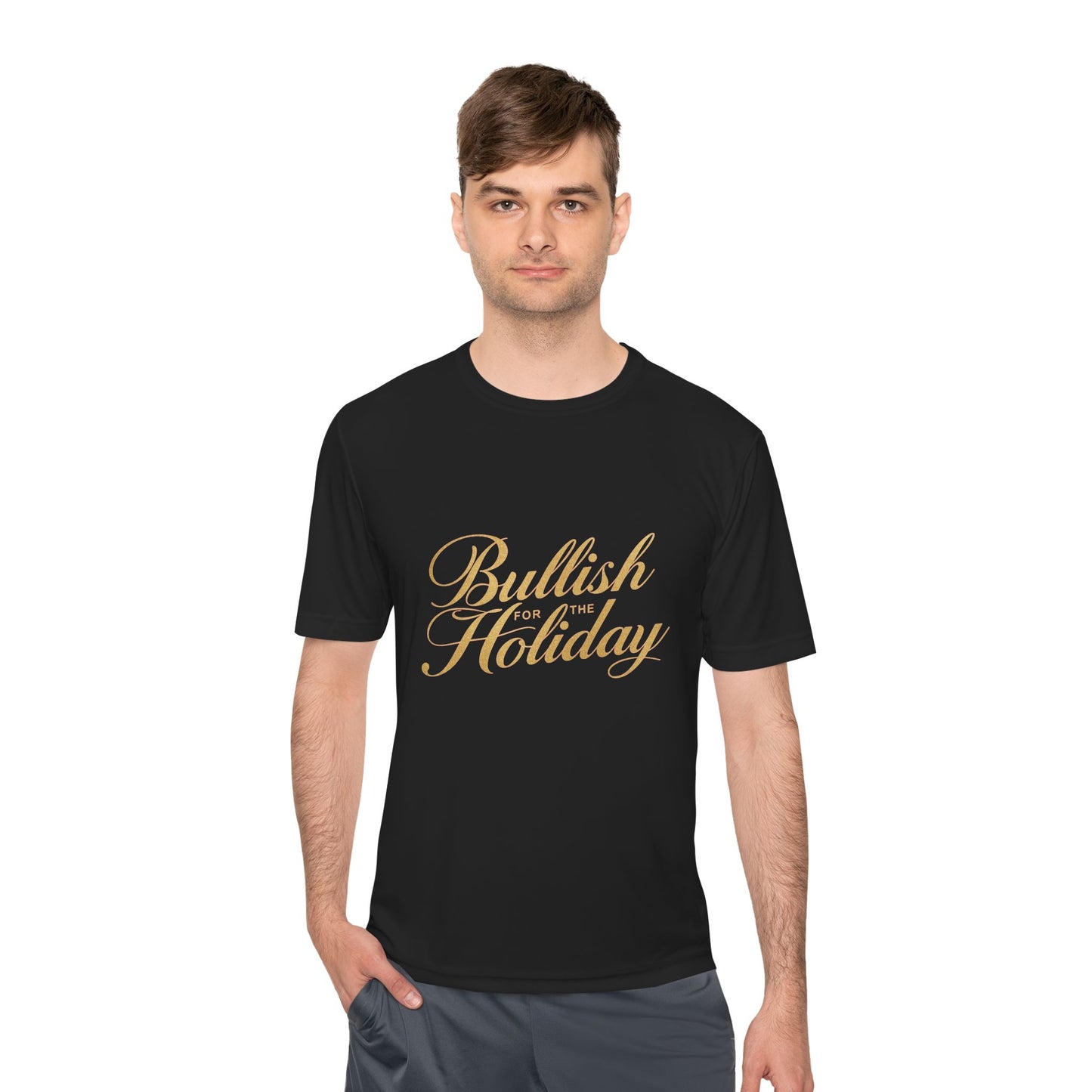 Bullish for the Holiday Tee - Gold Script Holiday Graphic Shirt