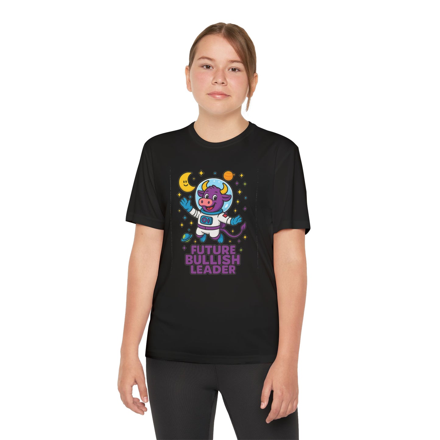 Youth T-shirt — Future Bullish Leader Wicking Tee for kids
