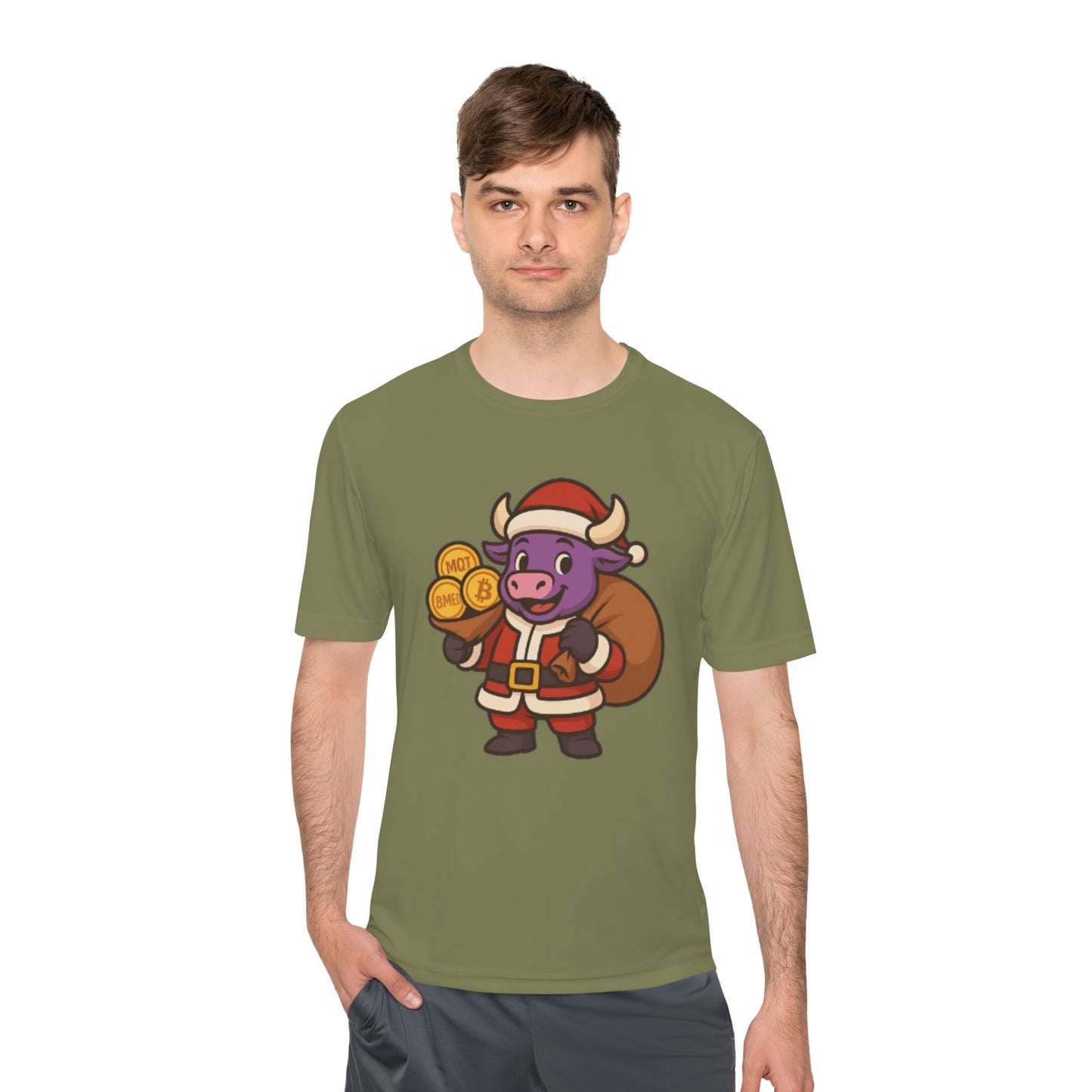 Felipe The Bull Santa Unisex Moisture Wicking Tee