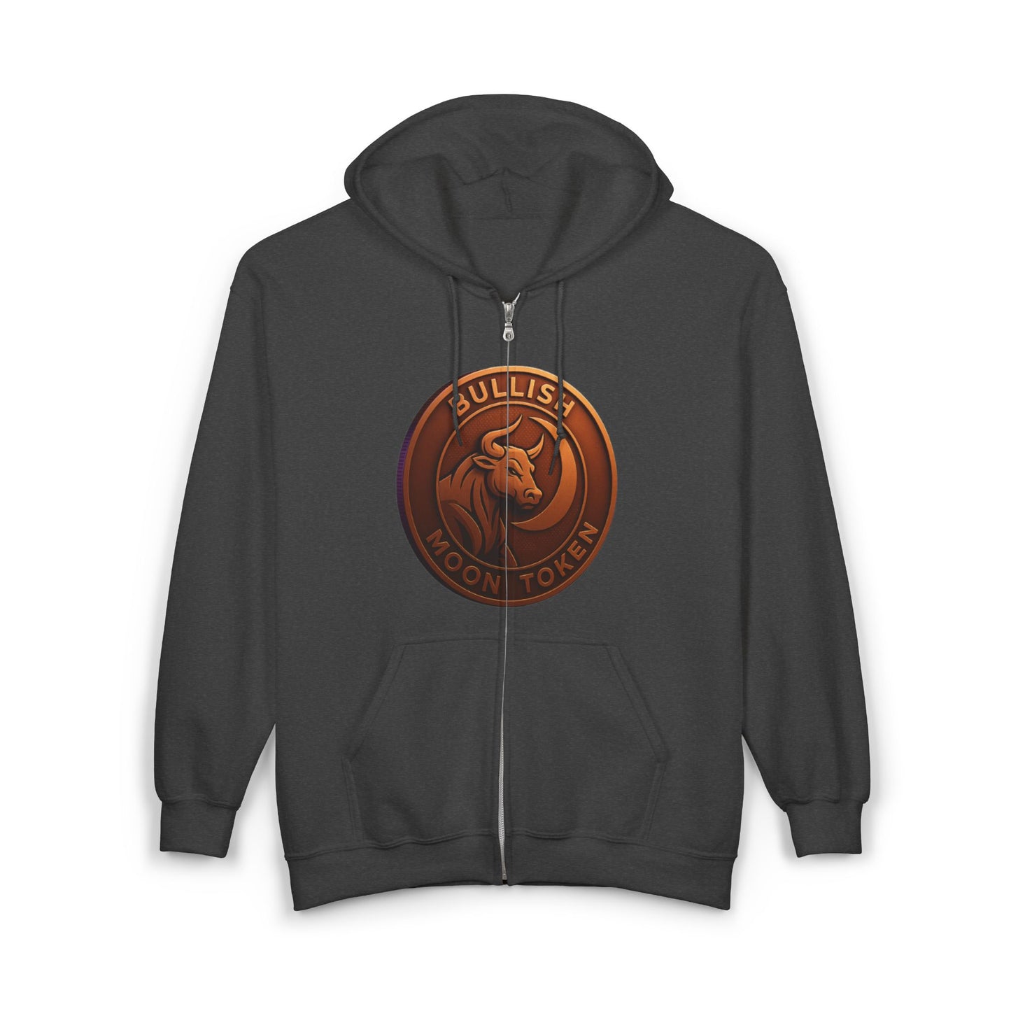 Bullish Moon Token Hooded Sweatshirt, Crypto Gear, Unisex Hoodie