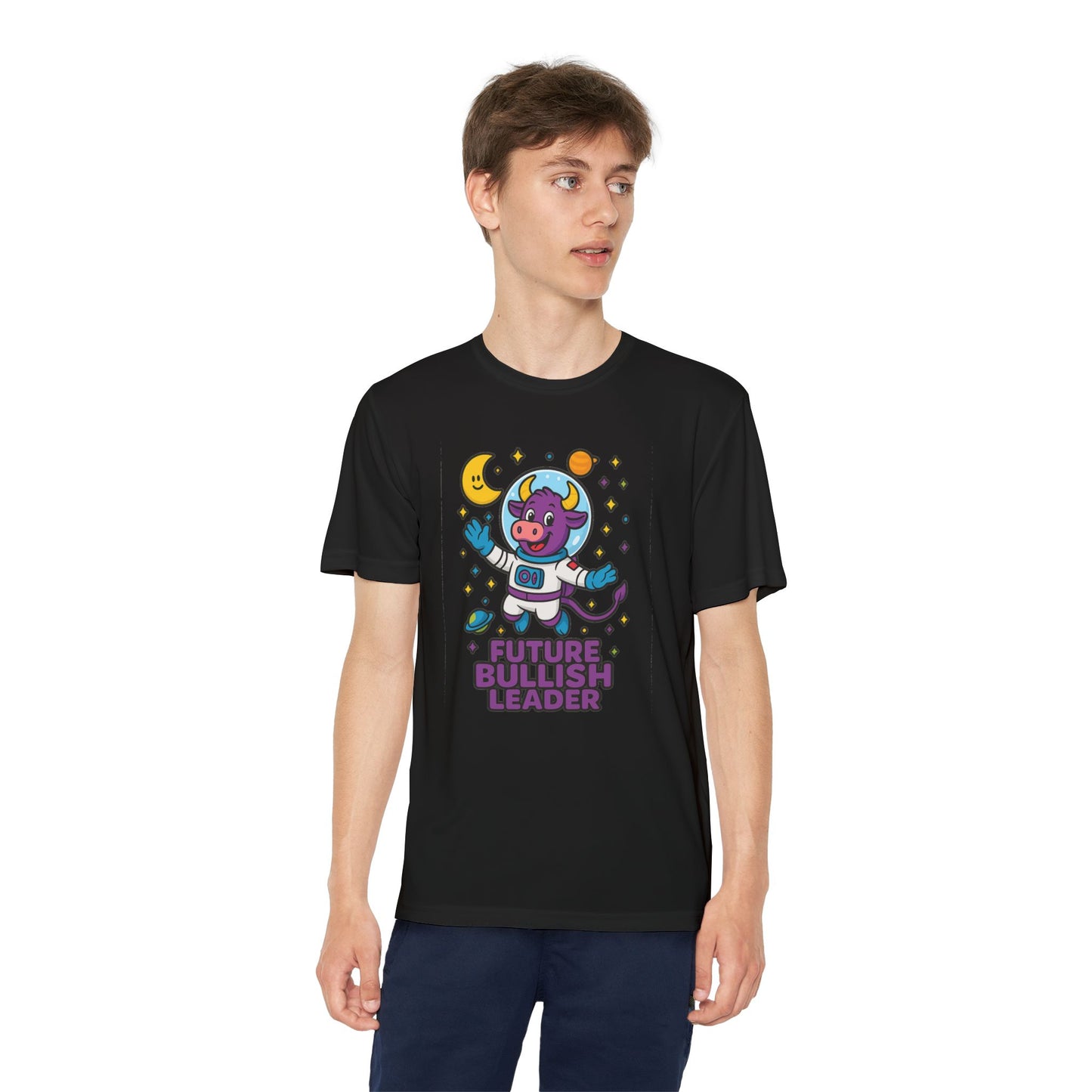 Youth T-shirt — Future Bullish Leader Wicking Tee for kids