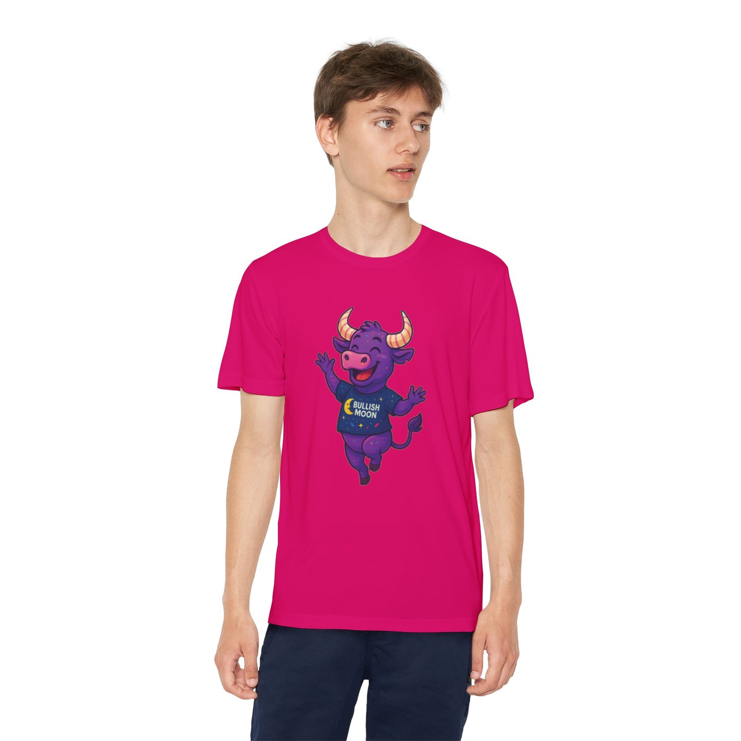 Youth T-Shirt-Bullish Moon Felipe Wicking Tee for kids